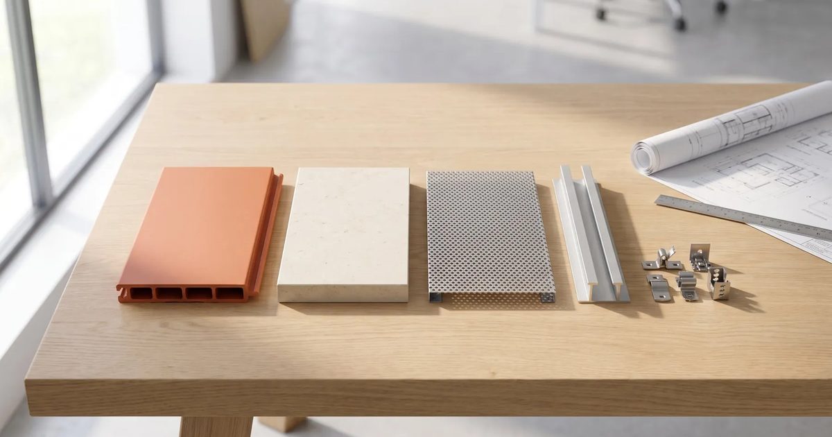 Terracotta cladding samples